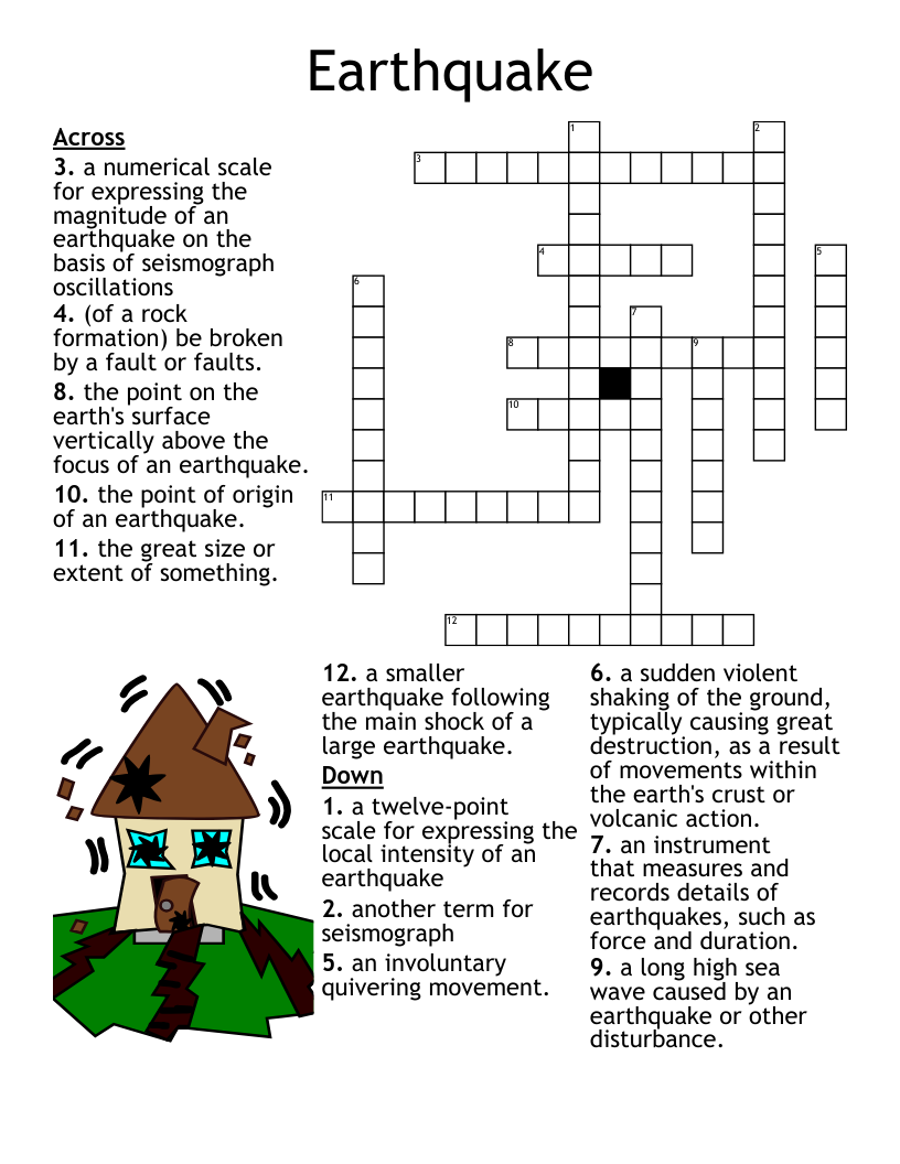 Earthquake Word Search Printable
