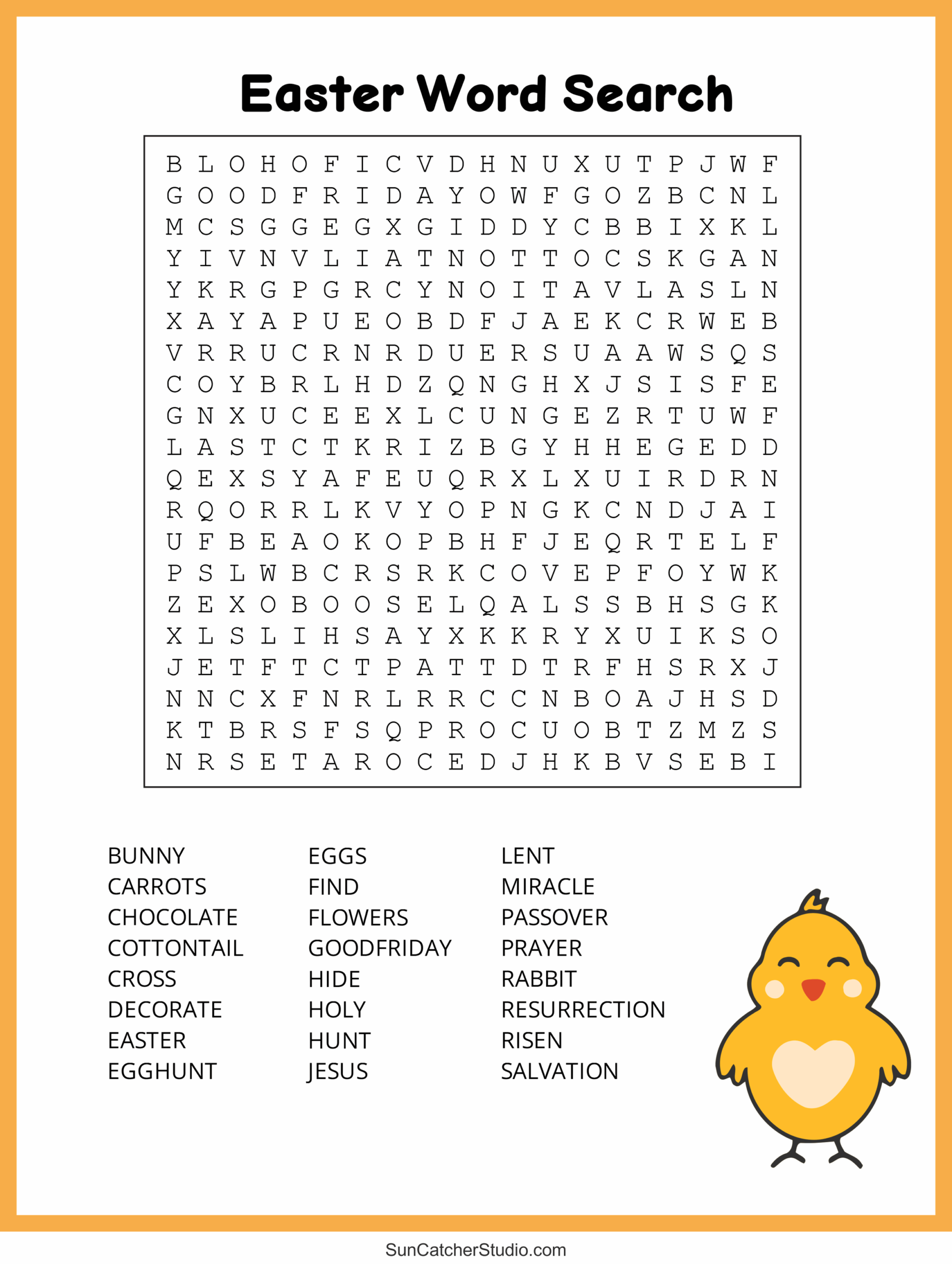 Free Printable Bible Easter Word Search