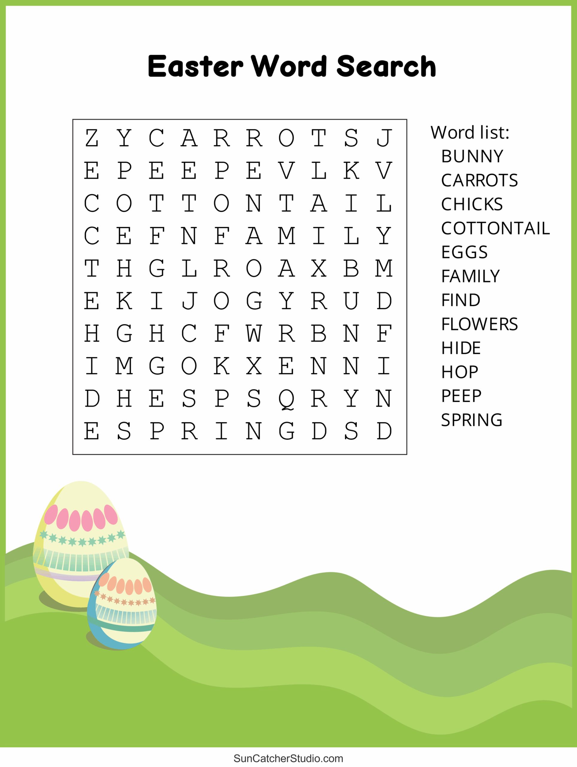 Easy Easter Word Search Printable