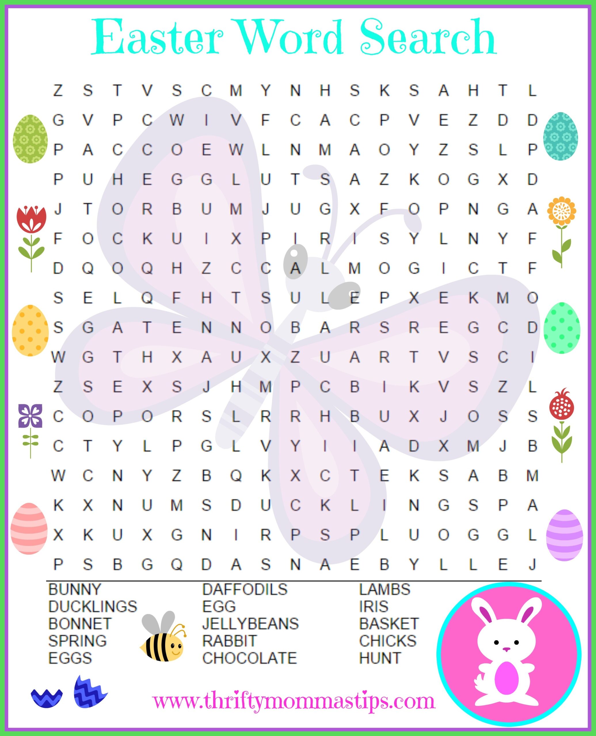 Free Easter Word Search Printables