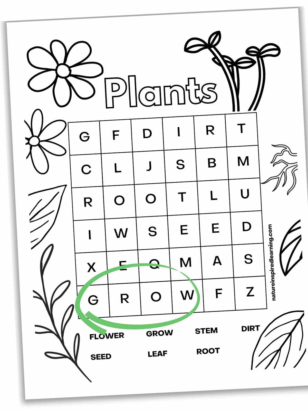Nature Word Search Free Printable