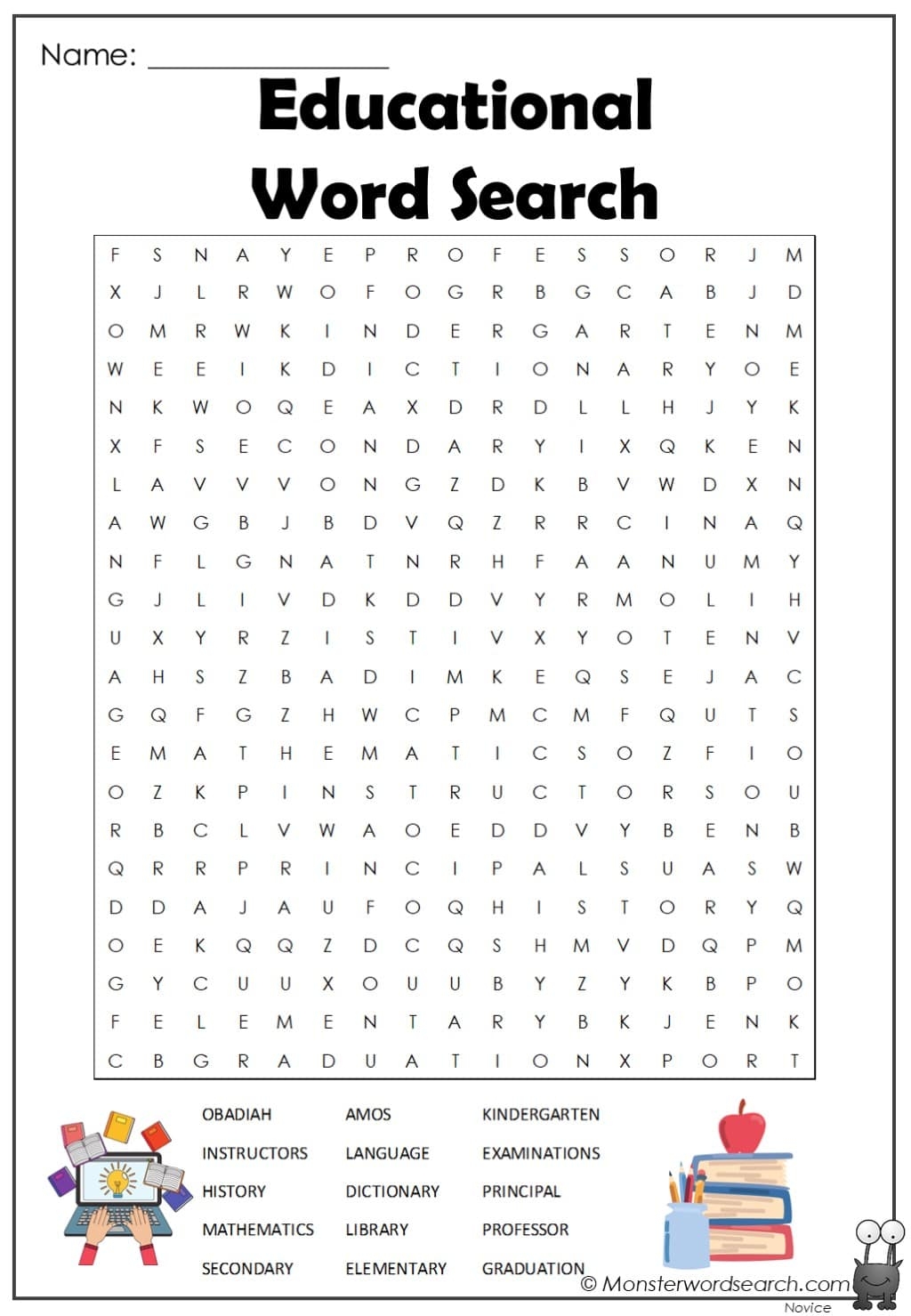Educational Word Searches Printable