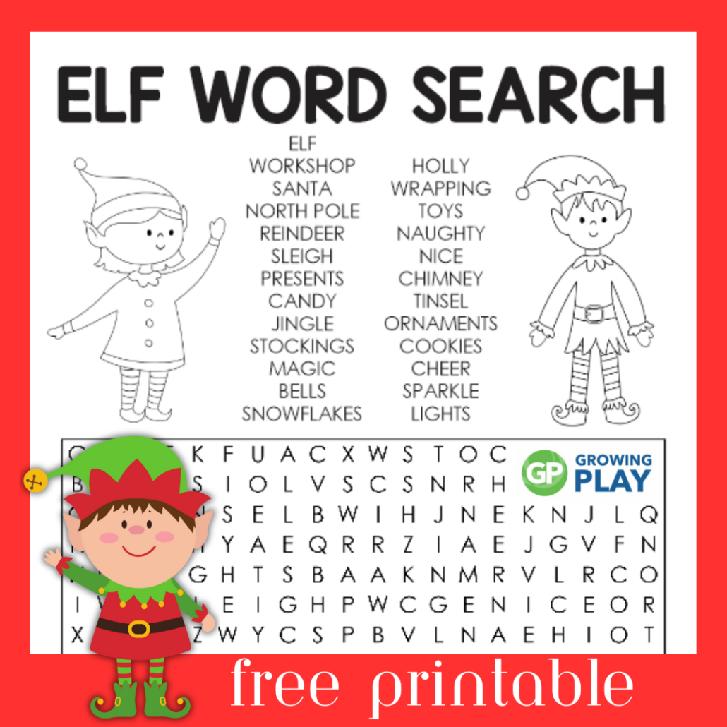 Elf Word Search Printable