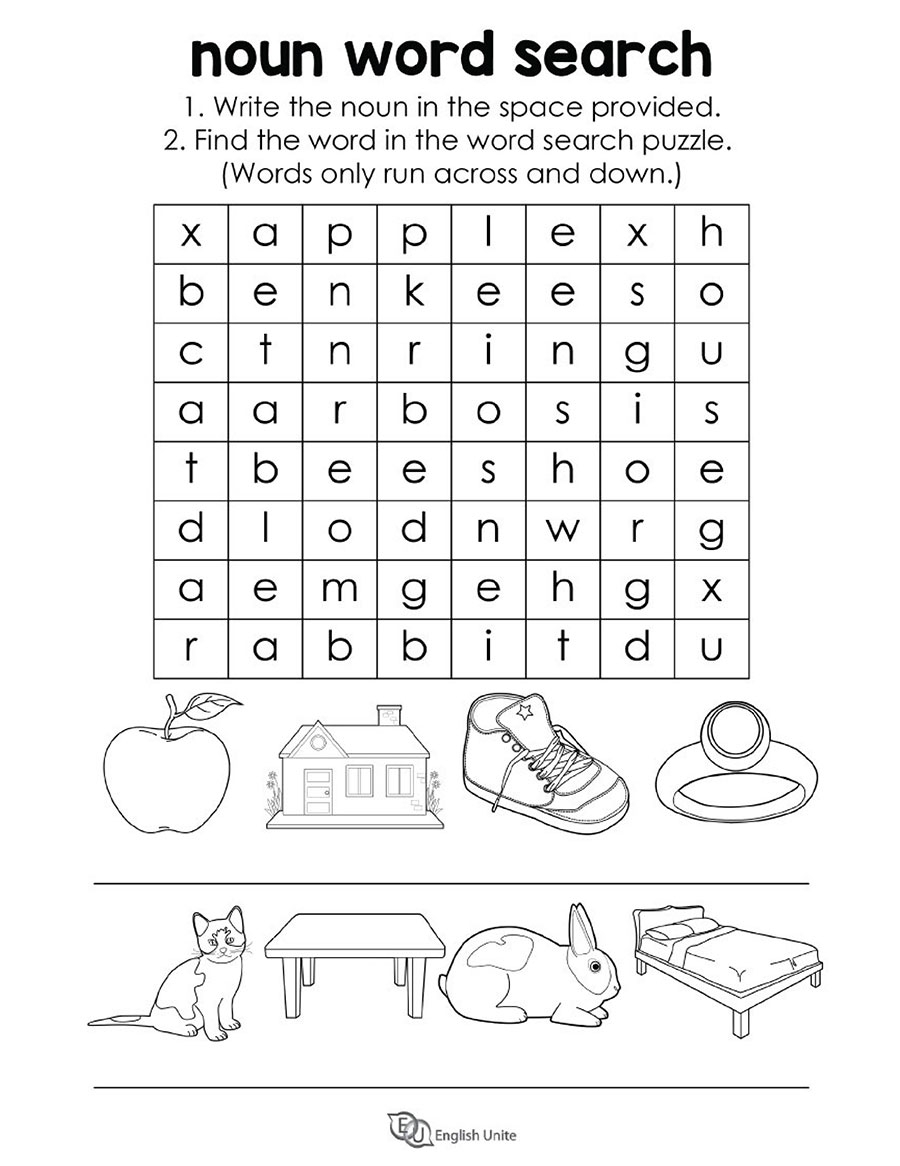Noun Word Search Printable