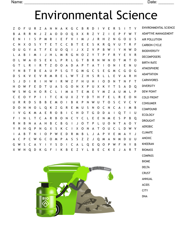 Environmental Science Word Search WordMint Environmental Science Word Search WordMint