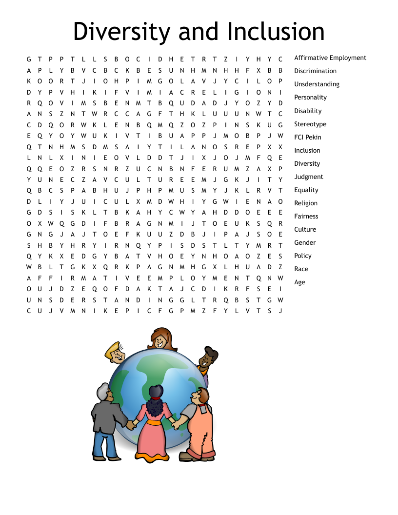 Equality U0026 Diversity Word Search WordMint