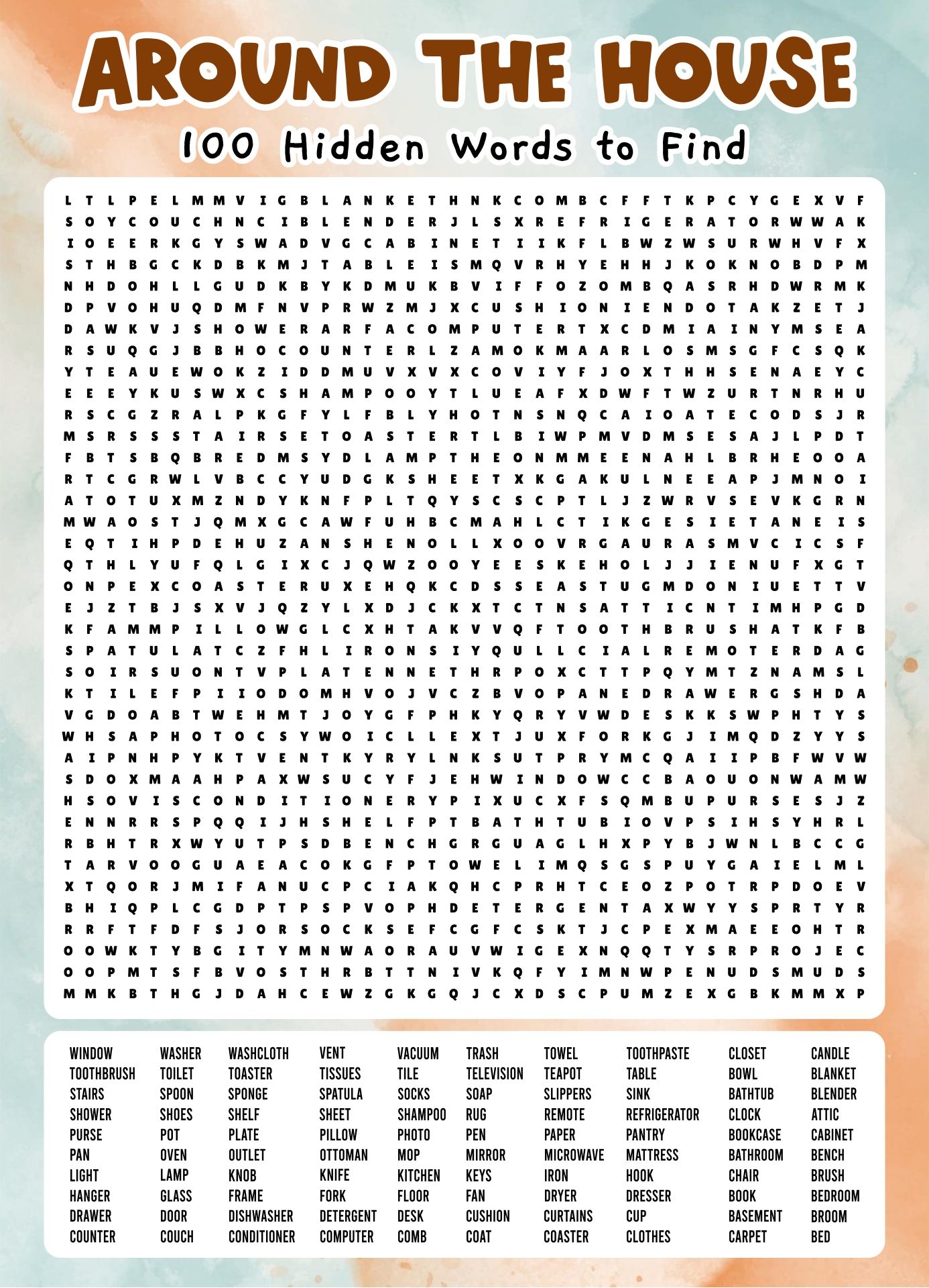 Hard Word Searches Printable Worksheets