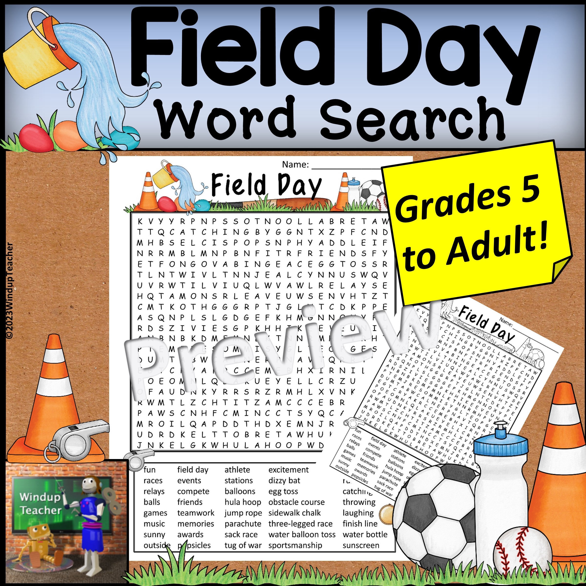 Field Day Word Search Hard Classful