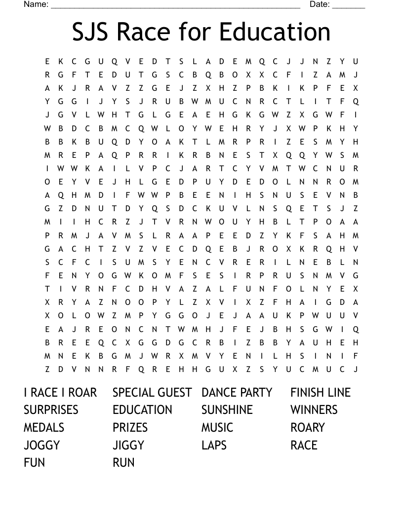 Field Day Word Search WordMint