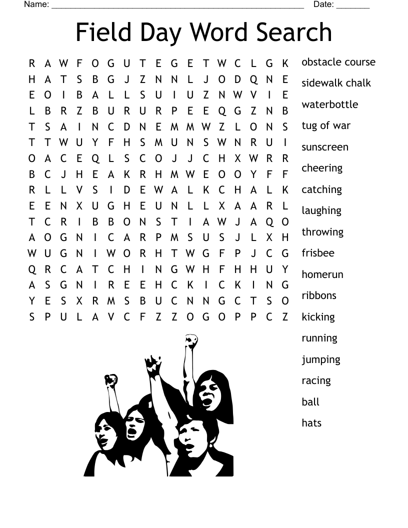 Field Day Word Search Printable