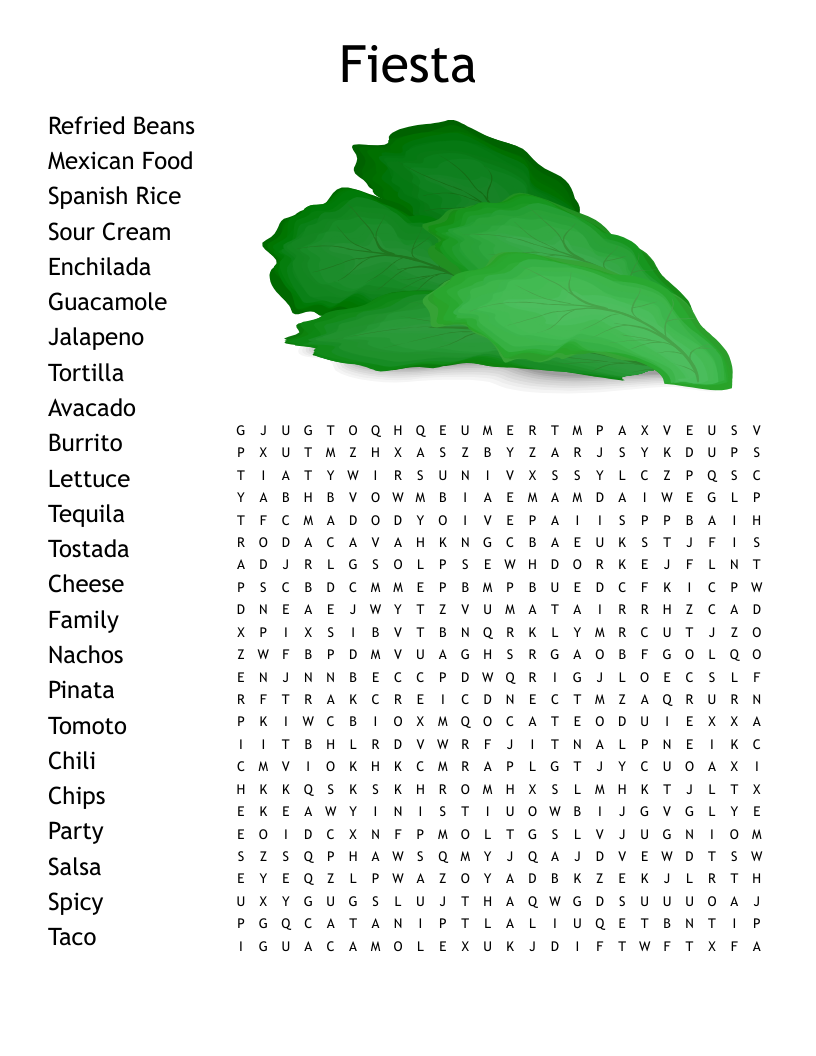 Fiesta Word Search WordMint
