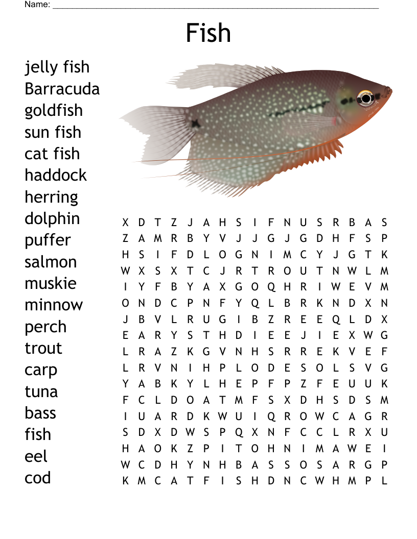 Fish Word Search WordMint