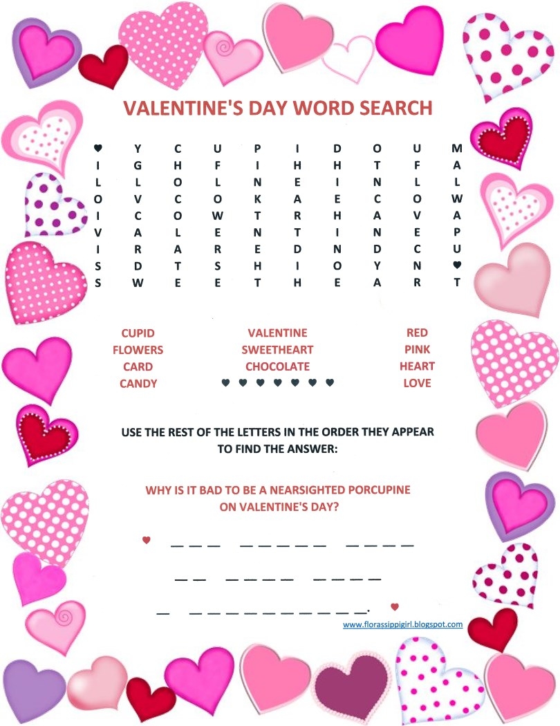Free Valentine Word Search Printable