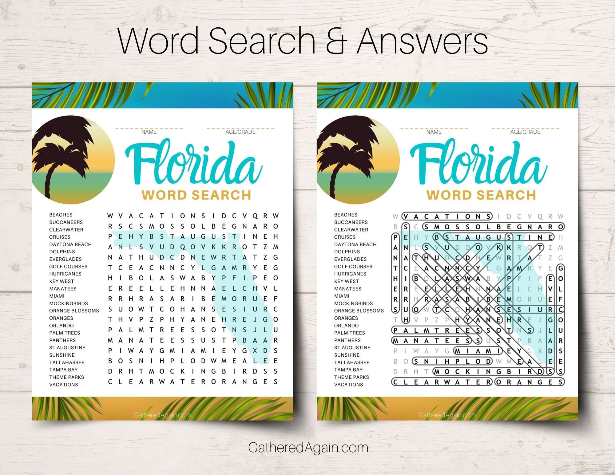 Florida Word Search Puzzle For Kids Sunshine State Homeschool 