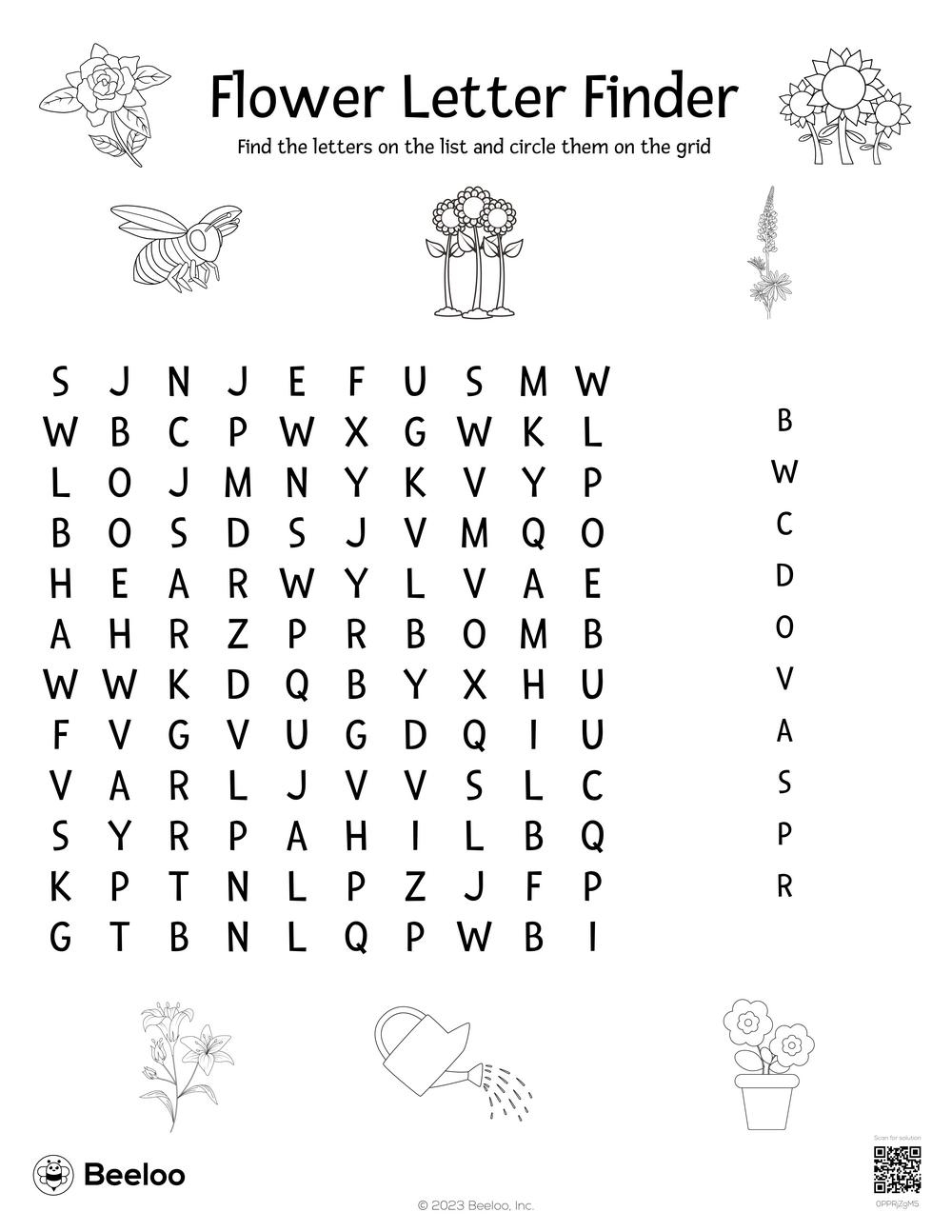 Free Printable Flower Word Search
