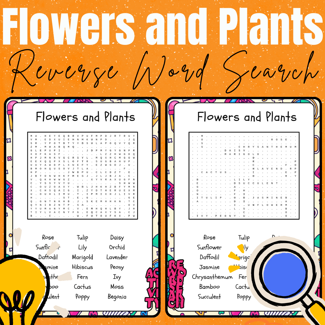 Printable Reverse Word Search