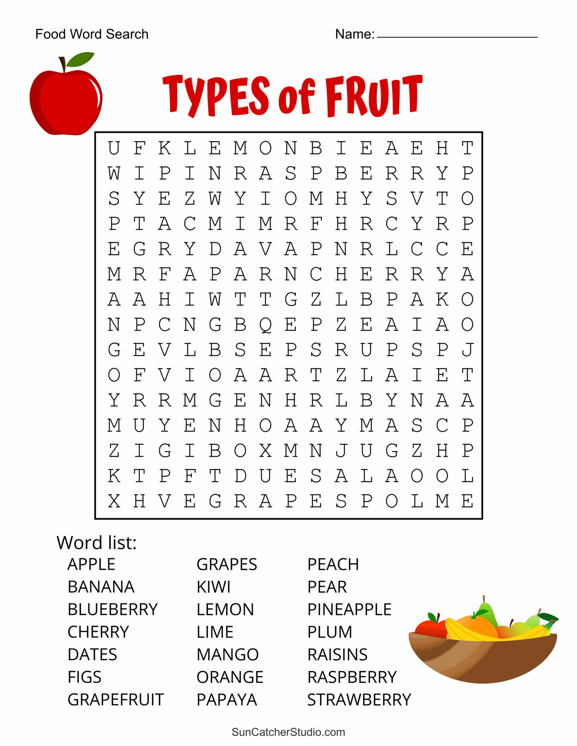 Printable Word Search Worksheets