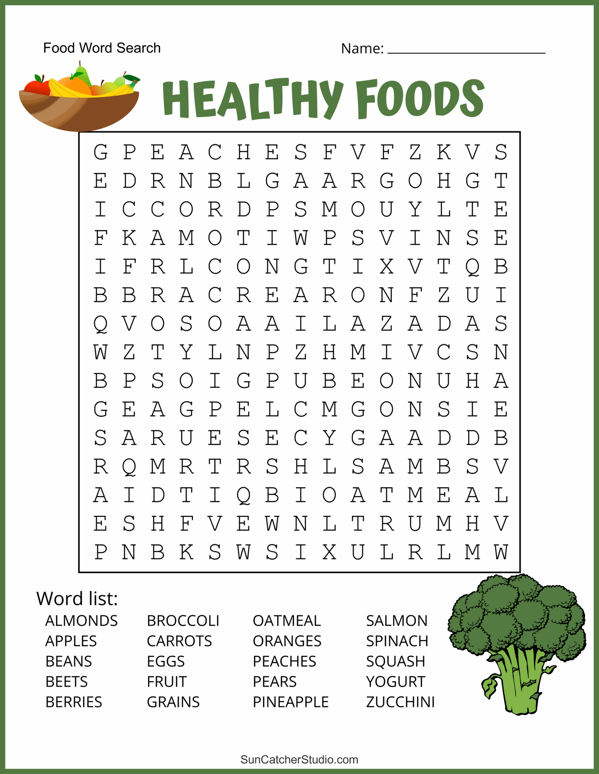 Health Word Search Printable