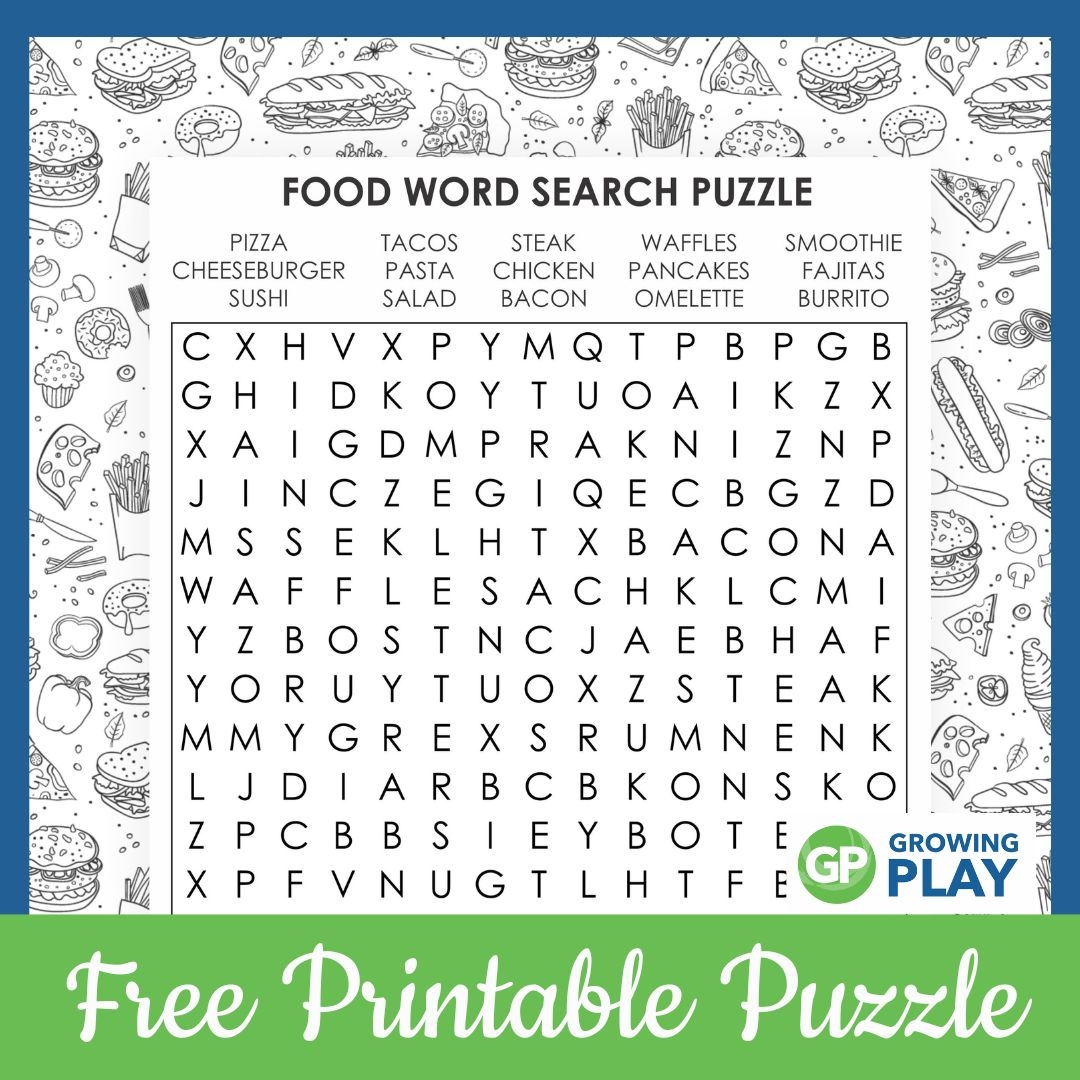 Food Word Search Printable Pdf