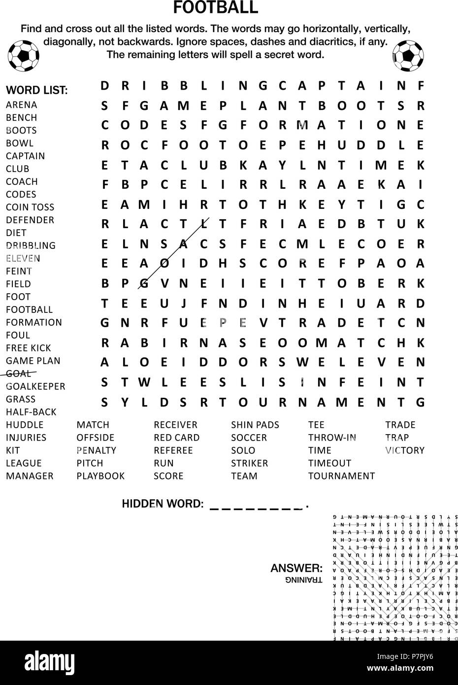 Soccer Word Search Free Printable