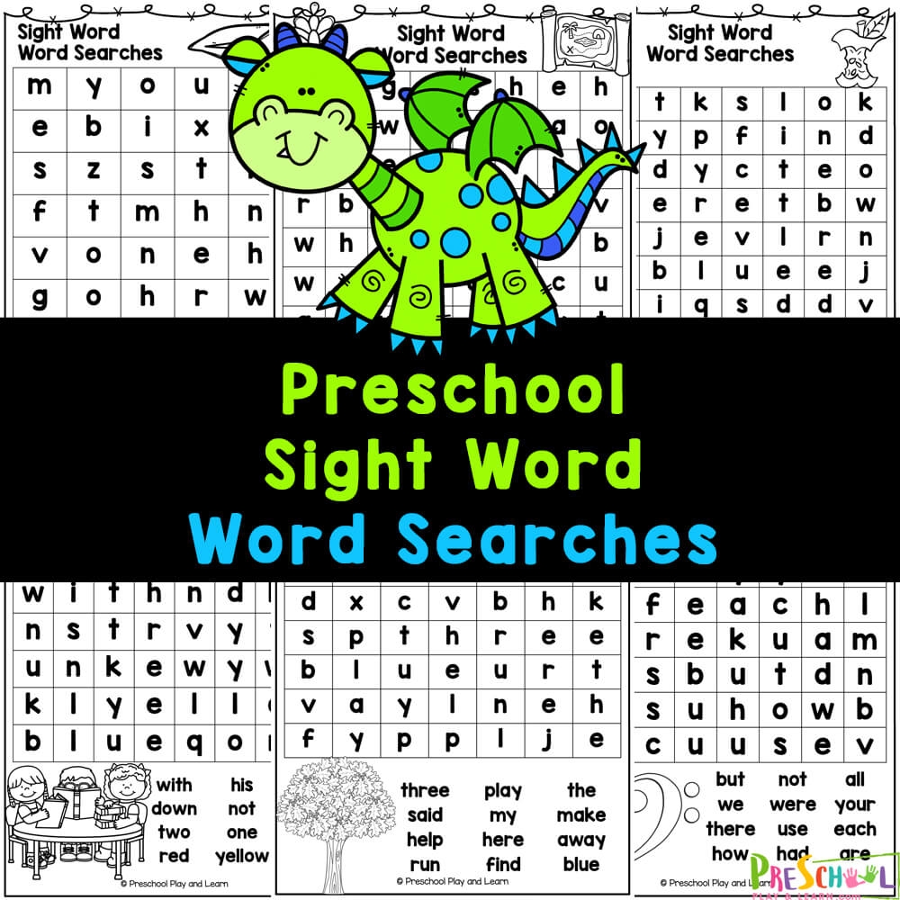 Kindergarten Word Search Puzzle Printable