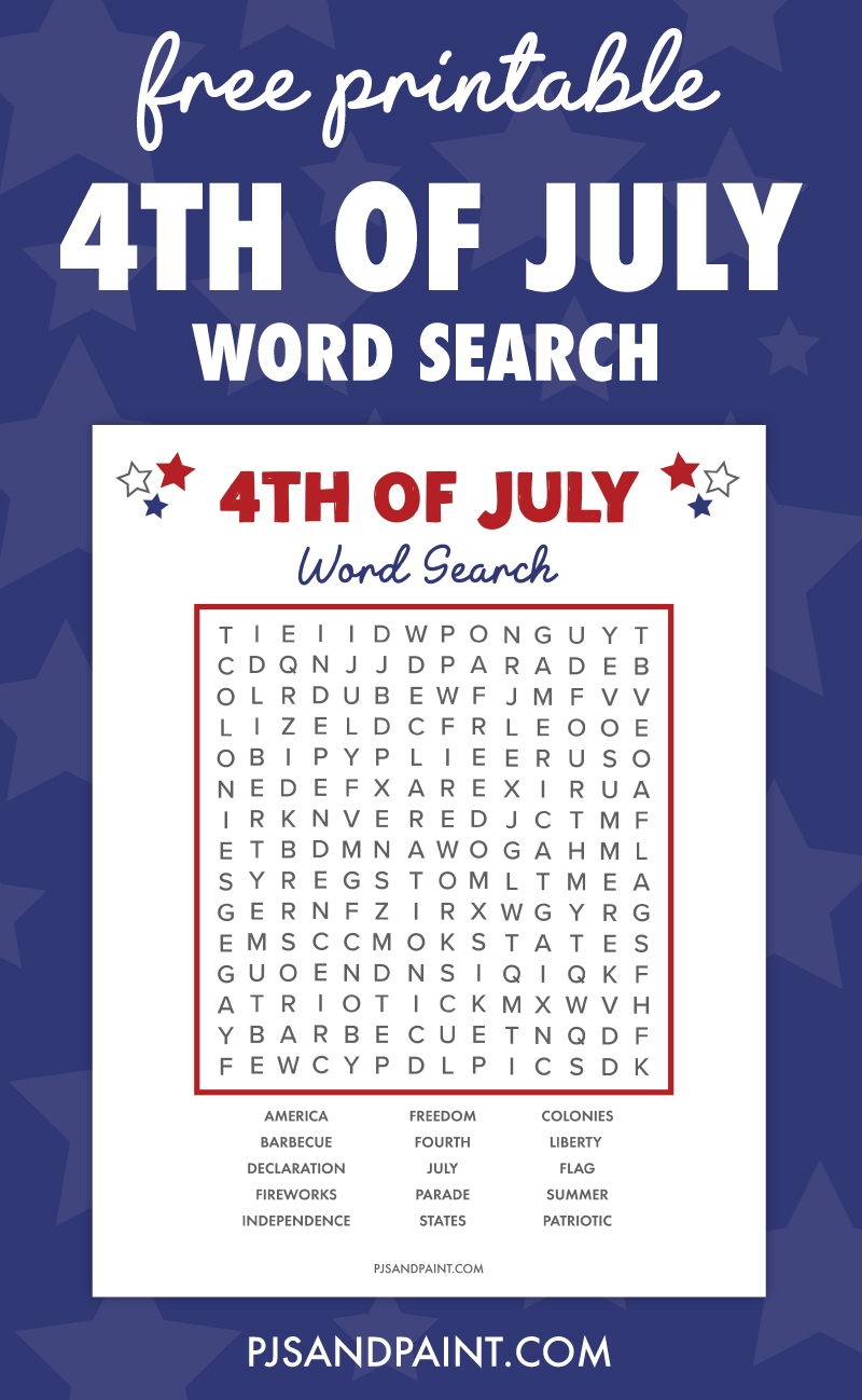 July Word Search Printable