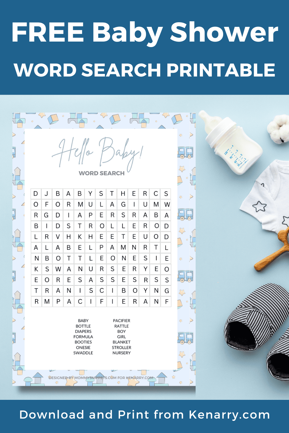 Baby Shower Word Search Free Printable