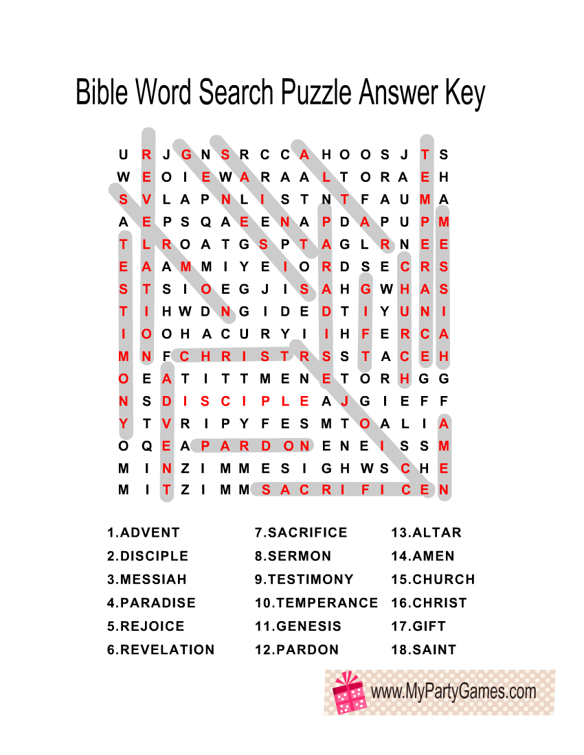 Free Printable Bible Word Search Games