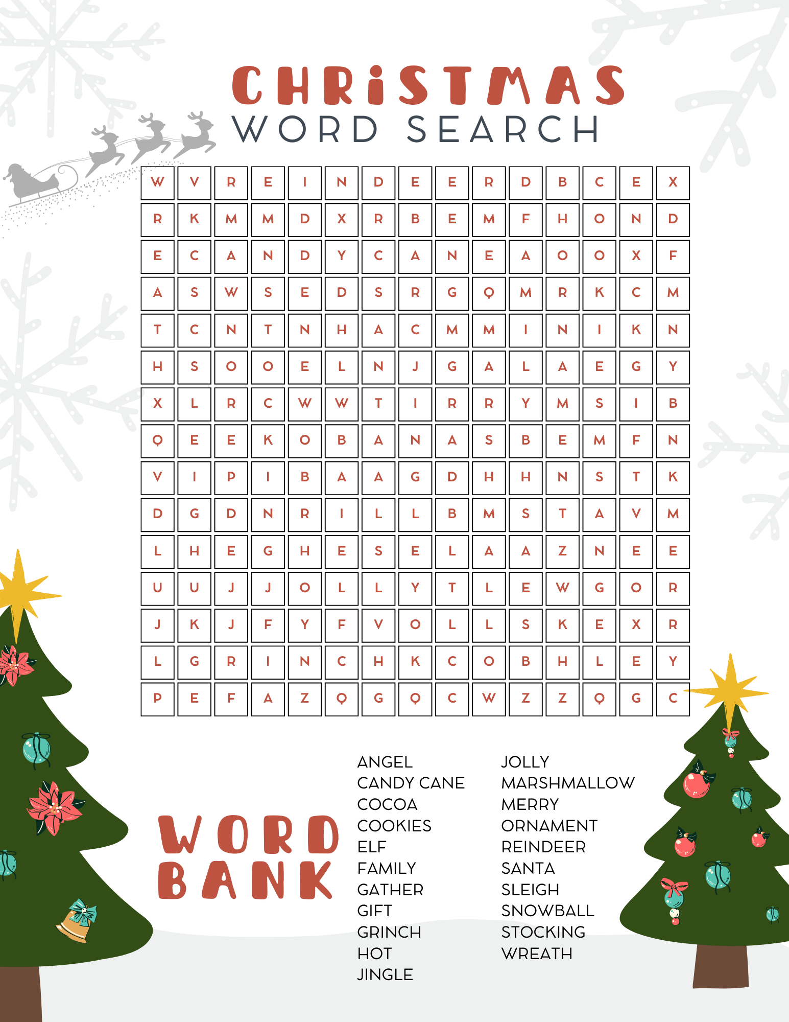 Free Printable Christmas Word Search Games