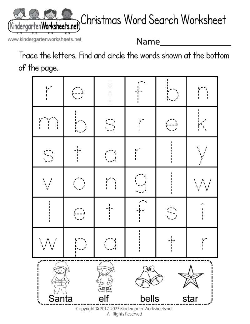 Free Printable Christmas Word Search Kindergarten