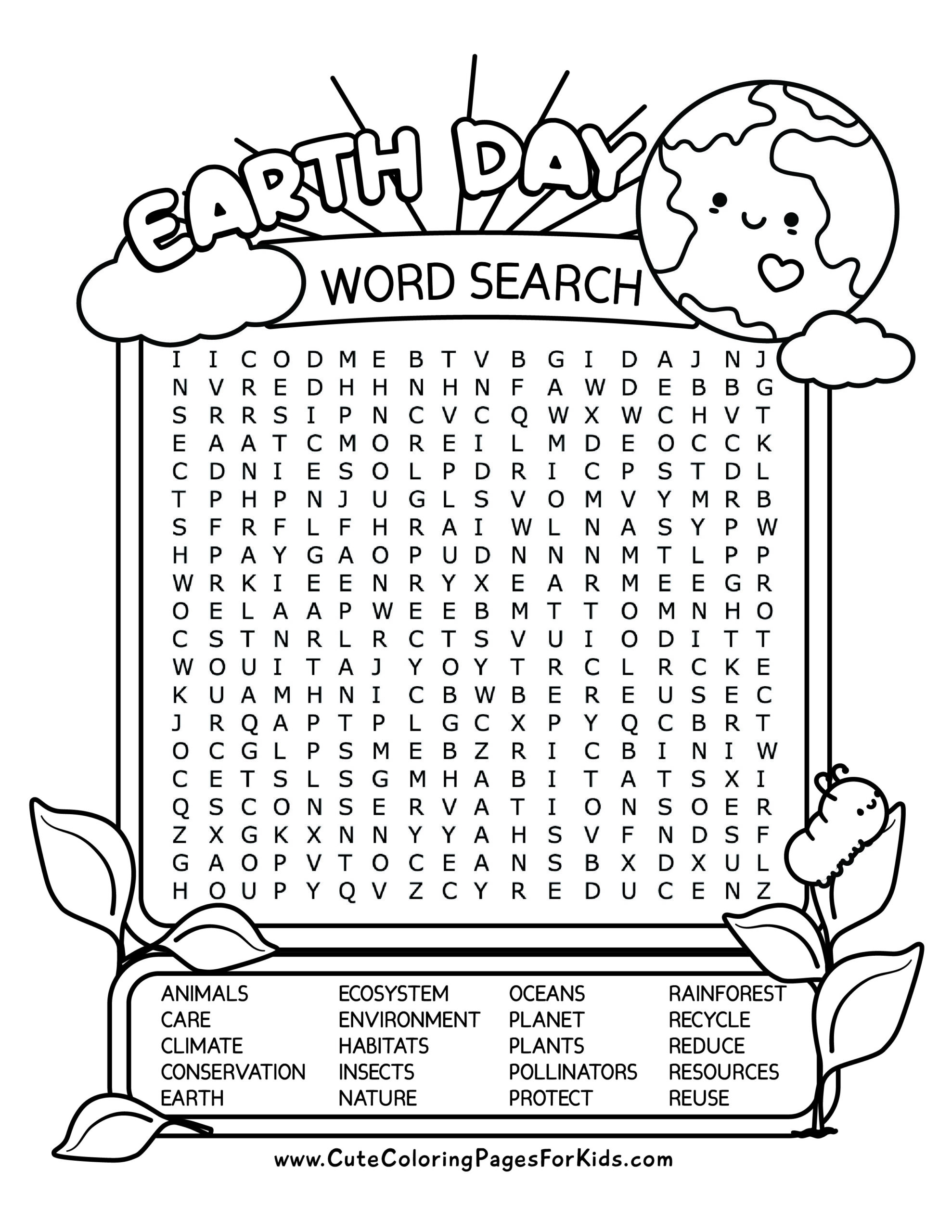 Printable Earth Day Word Search