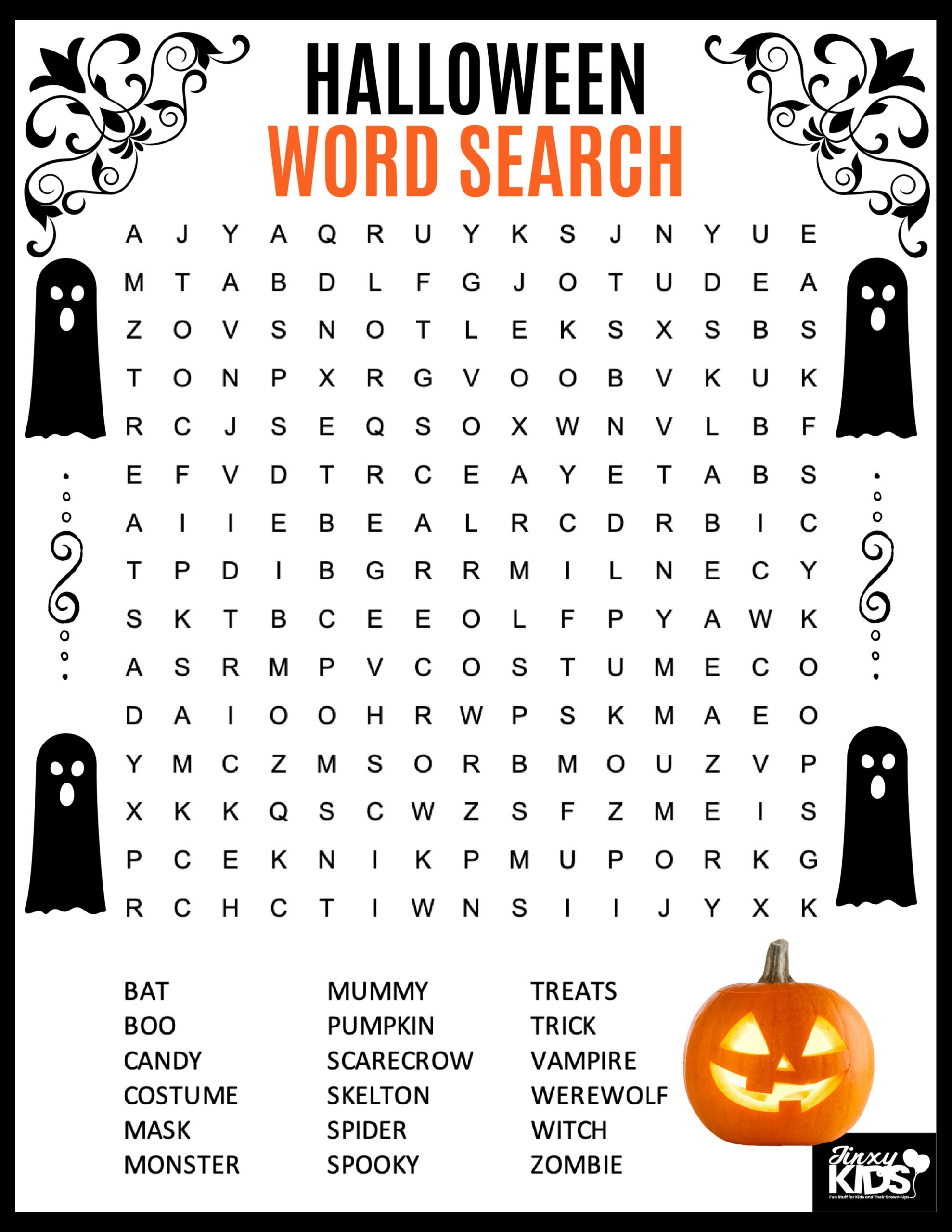 Halloween Word Search Printable Pdf