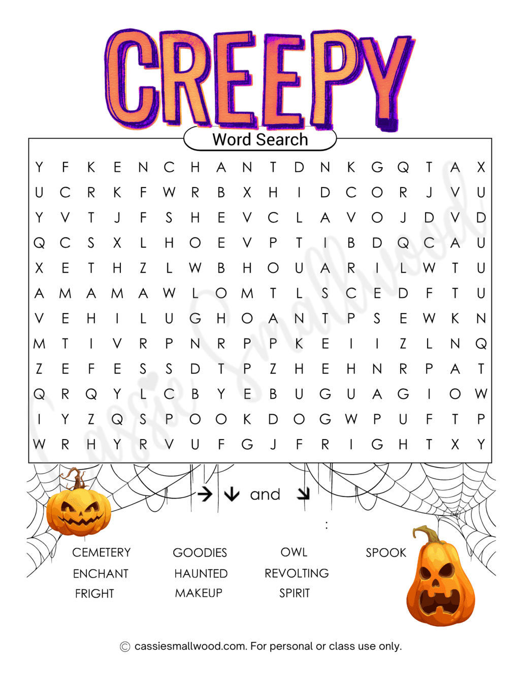 FREE Printable Halloween Word Searches Cassie Smallwood