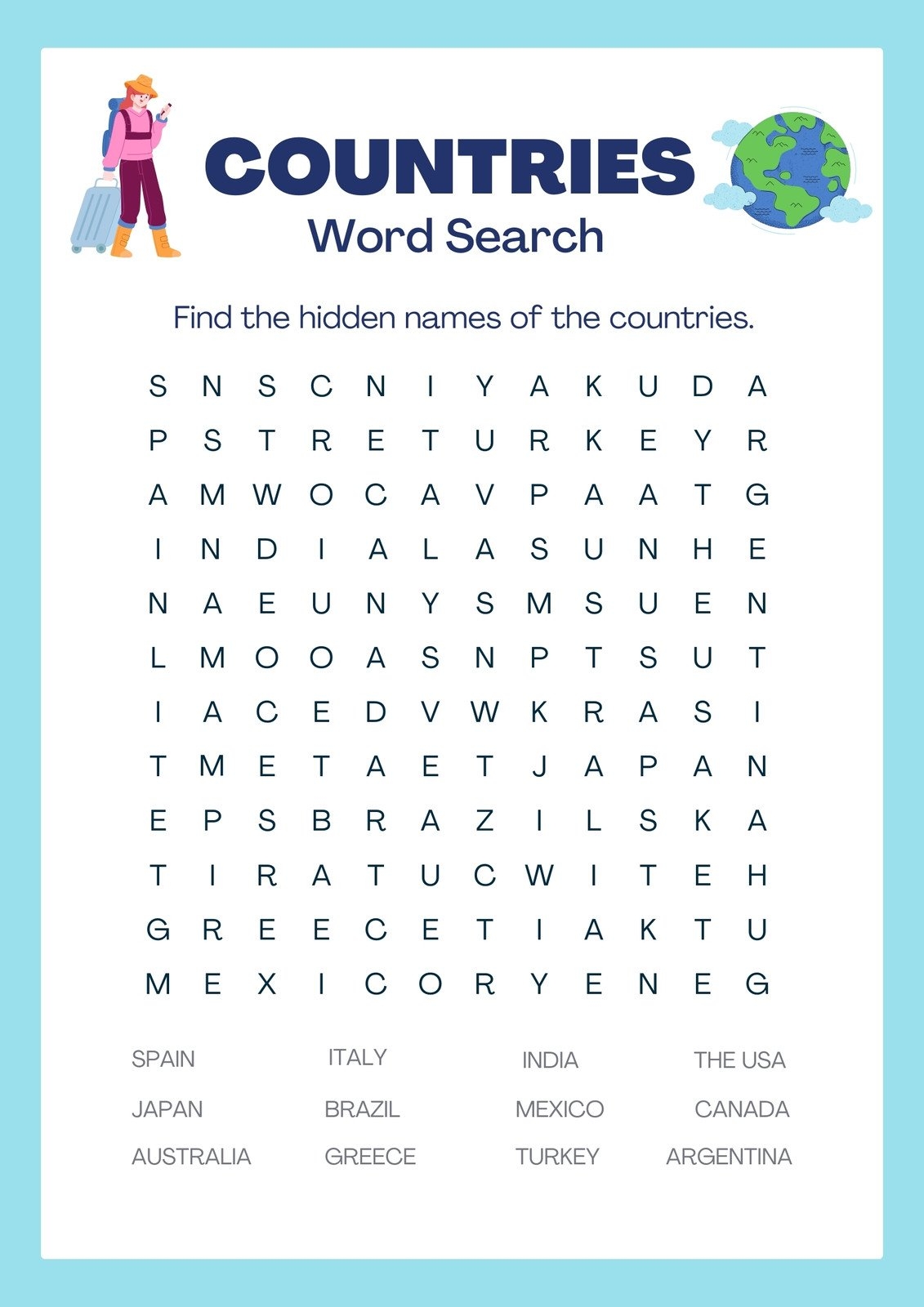 Free Printable Social Studies Word Search