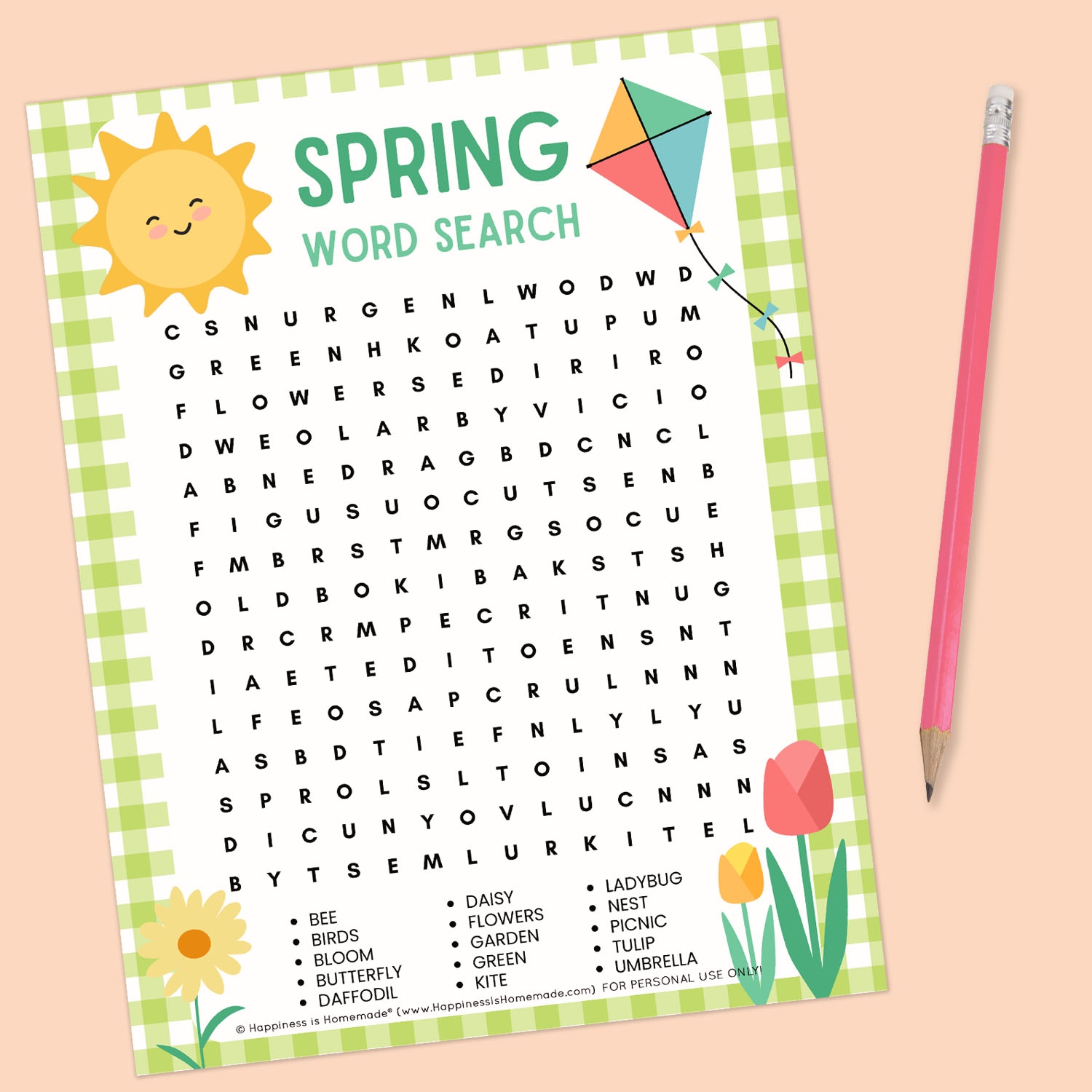 Free Printable Spring Word Search Puzzle Happiness Is Homemade