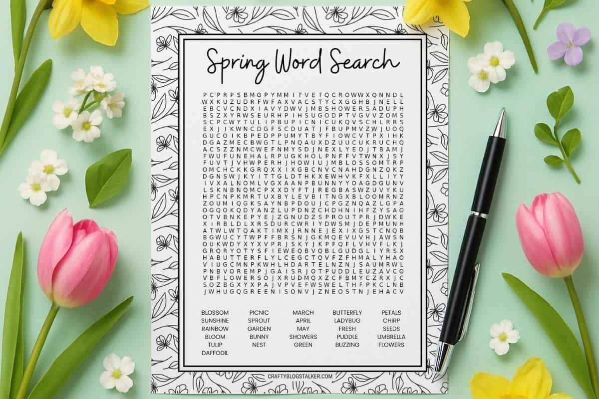 Spring Printable Word Search