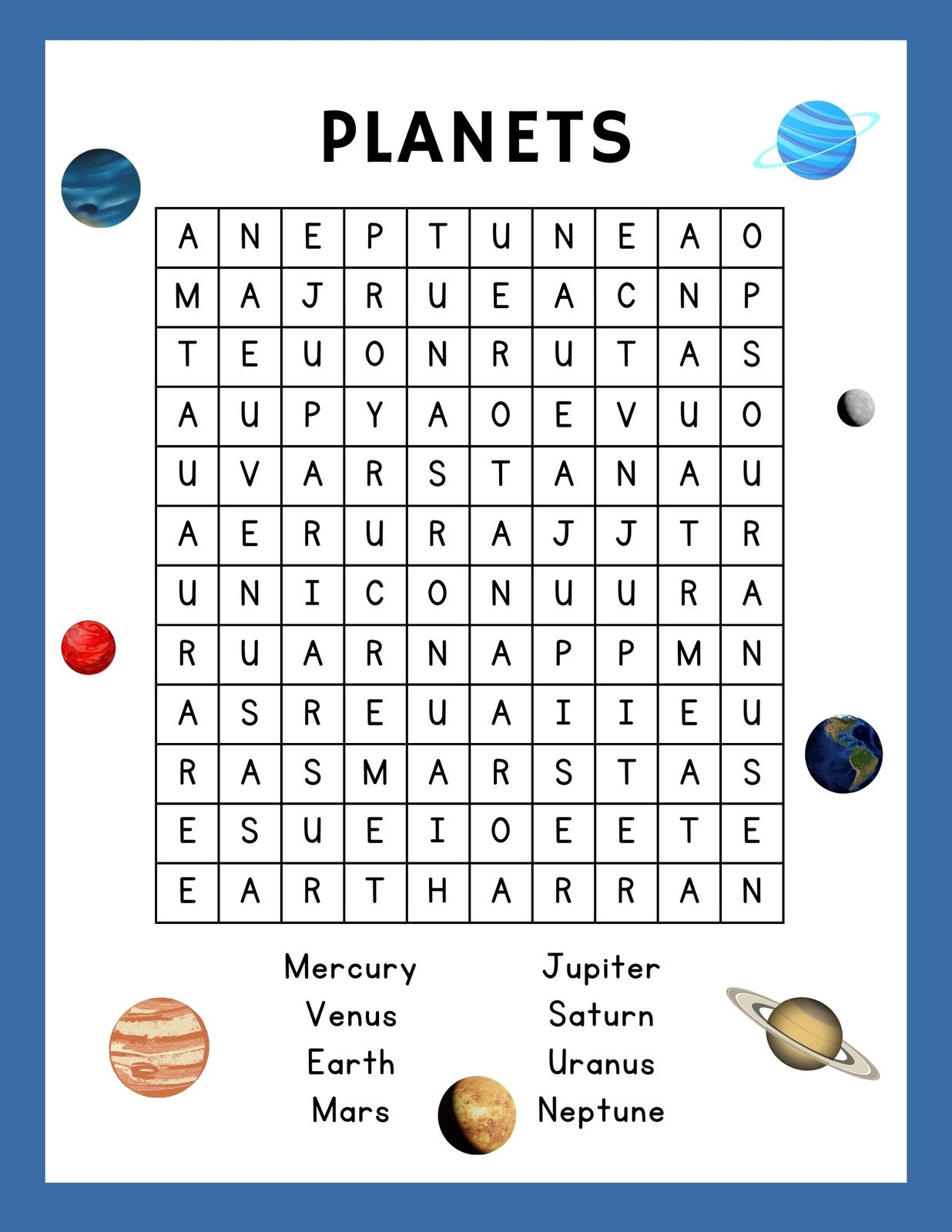 Word Search Printable Worksheets