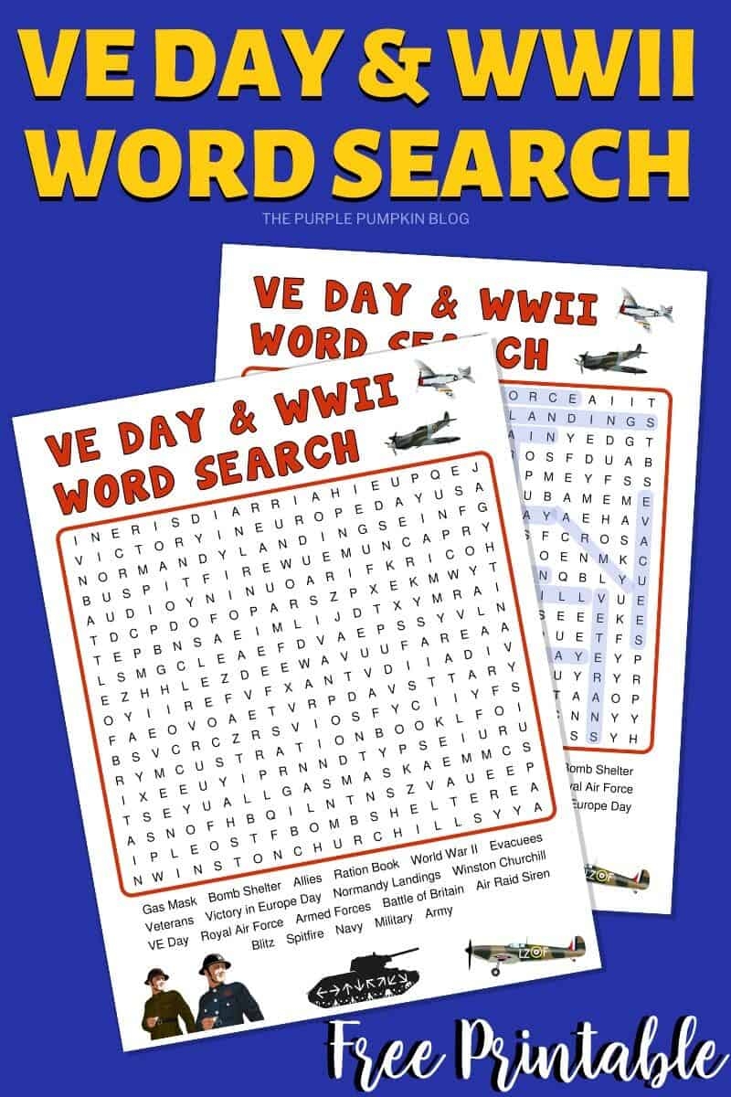 Free Printable World War II U0026 VE Day Word Search
