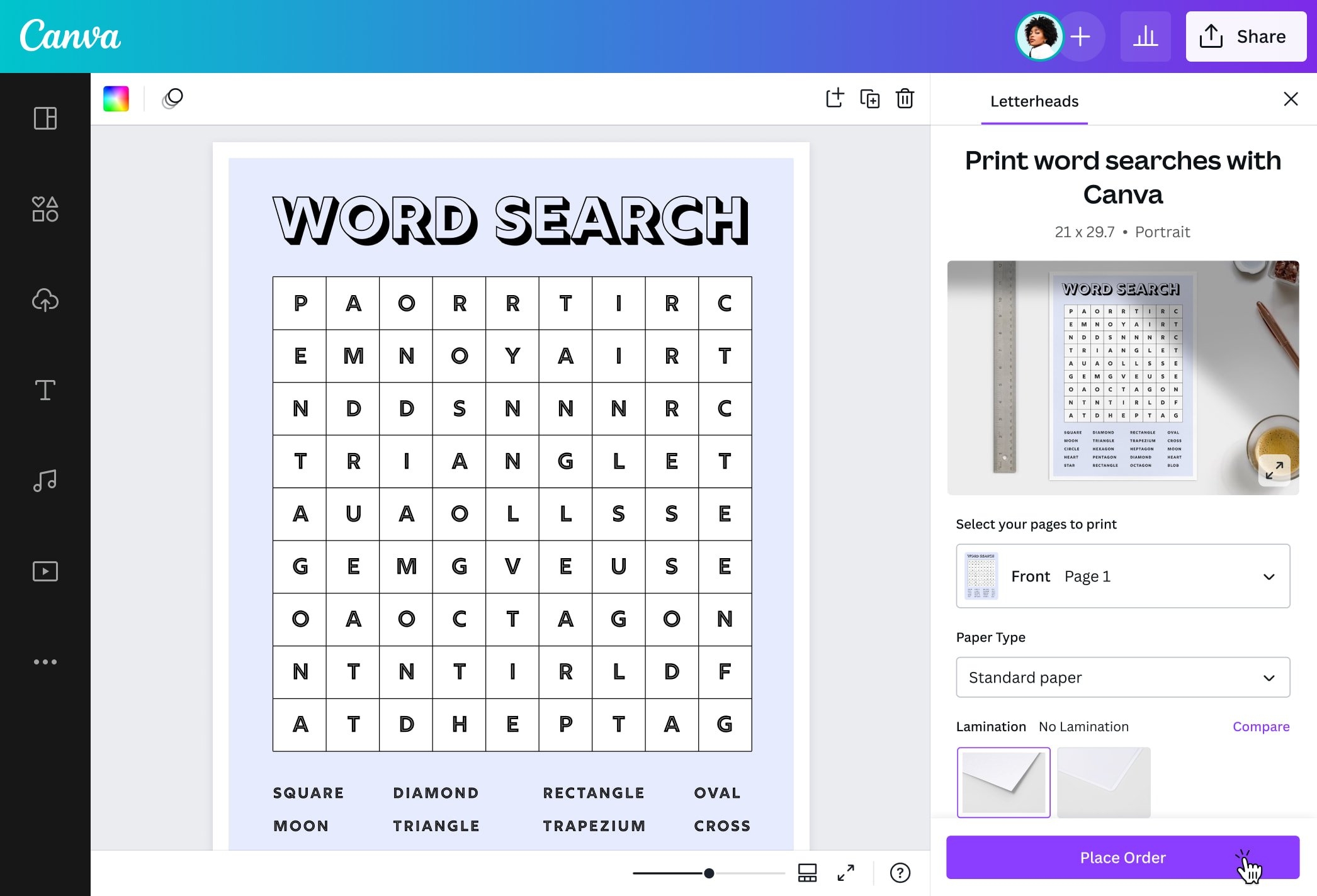 Printable Word Search Puzzle Maker