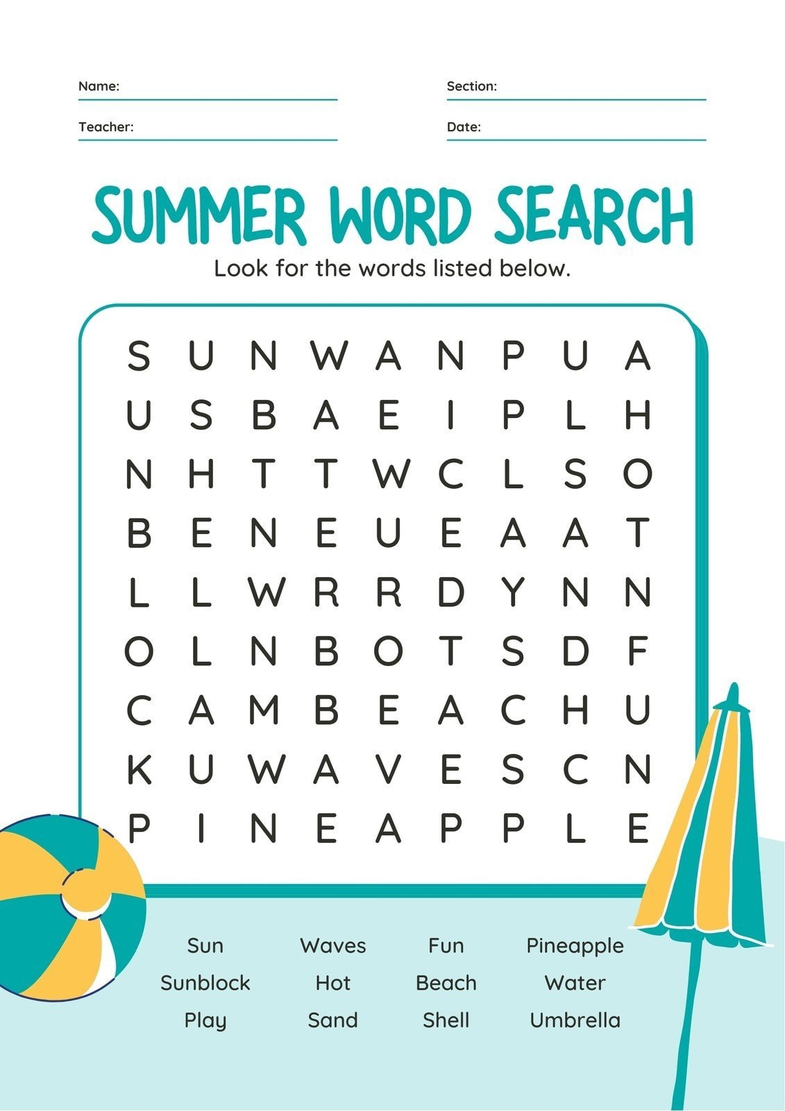 Free Online Word Search Maker Printable
