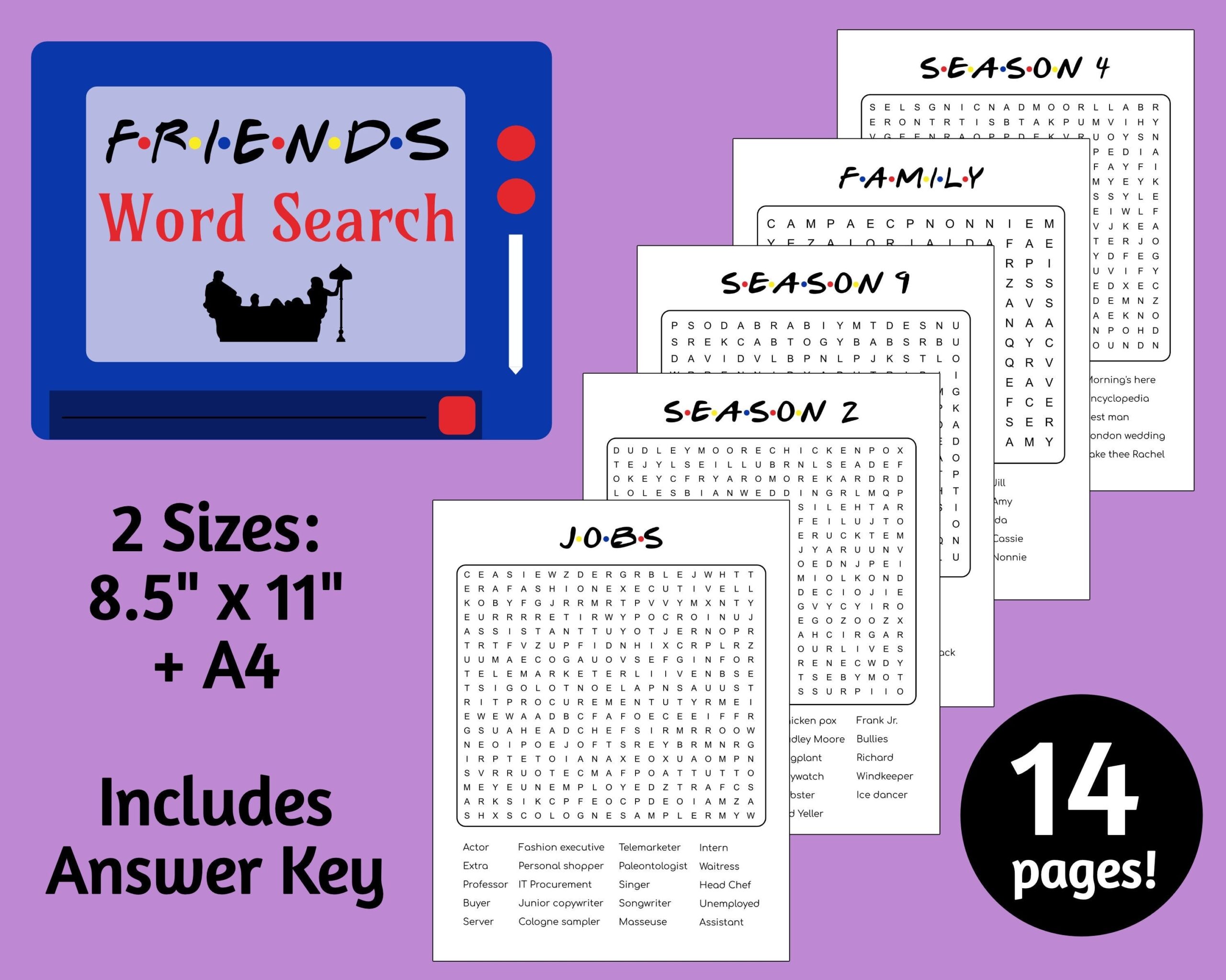 Friends Word Search Printable
