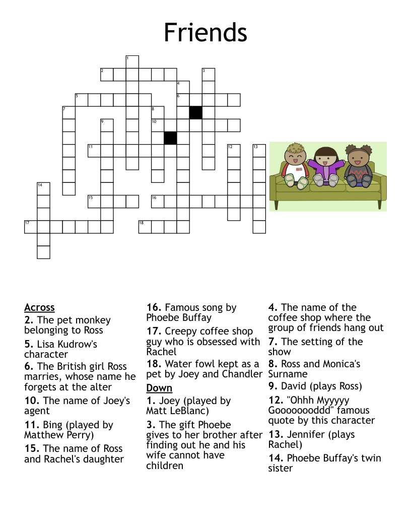 Friends Word Search WordMint