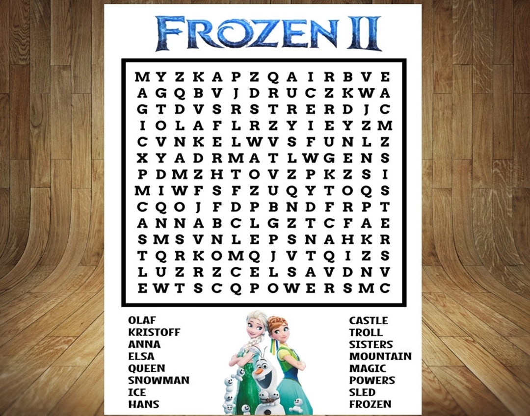 Frozen Word Search Frozen Birthday Elsa Word Search Elsa Birthday Olaf Word Search Olaf Birthday Frozen Birthday Game Word Search Etsy