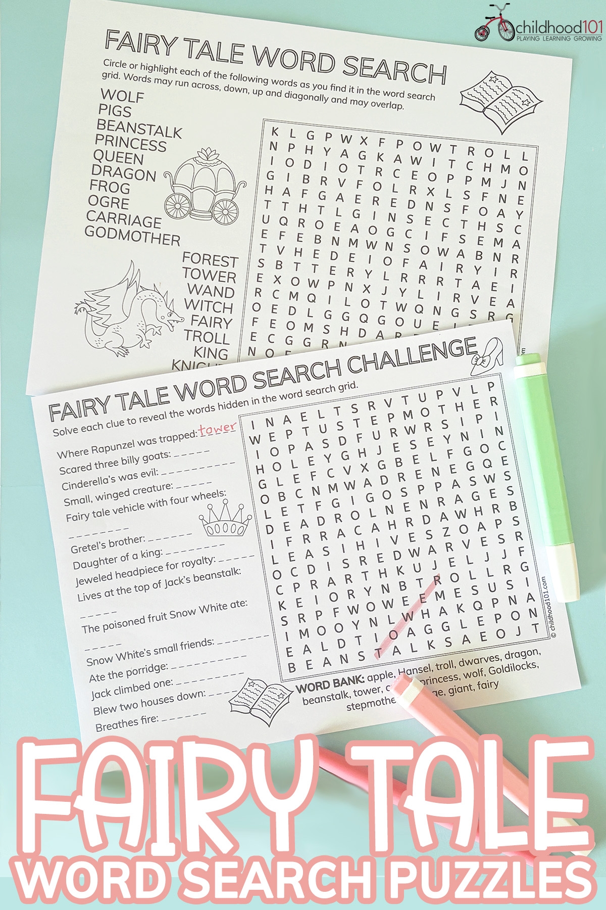 Fun Fairy Tale Word Search Puzzles For Grades 2 5