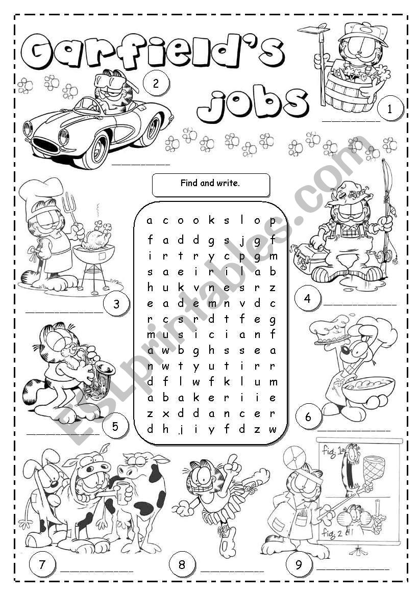 Garfield Word Search Printable
