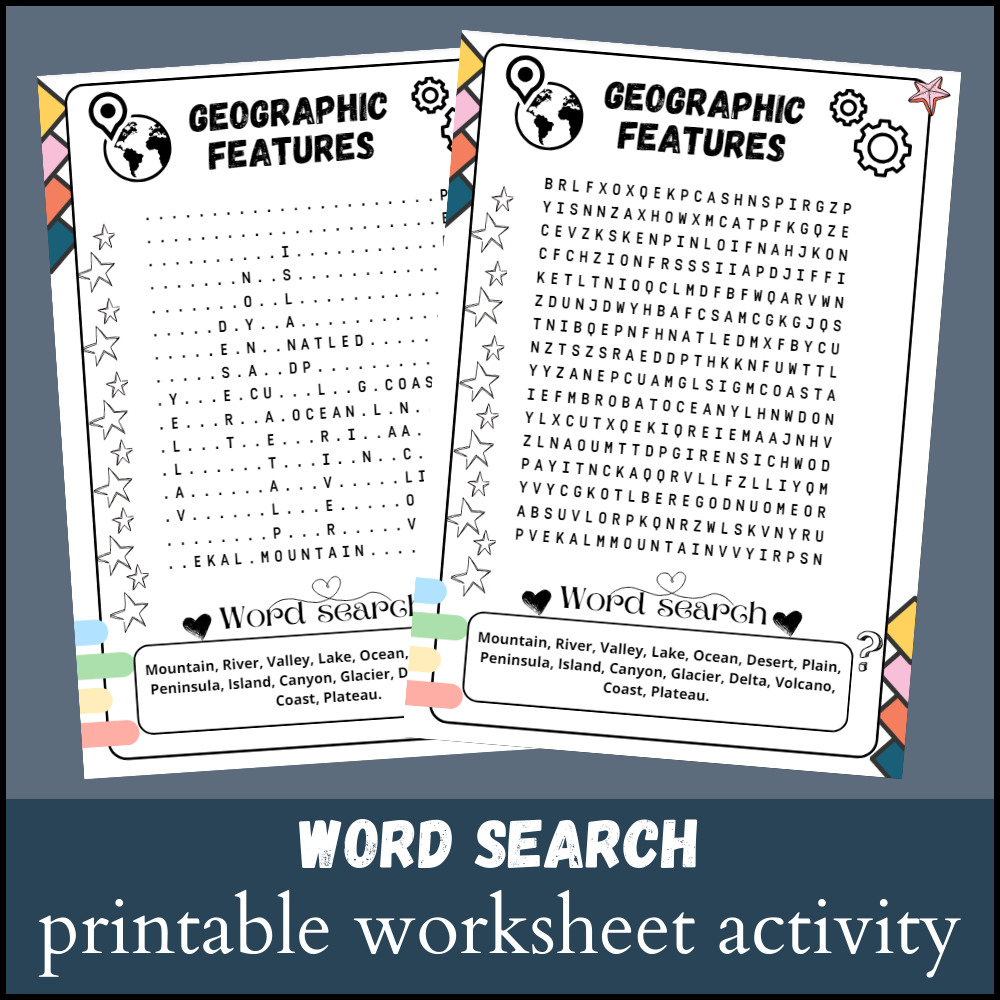 Geography Word Search Puzzles Printable