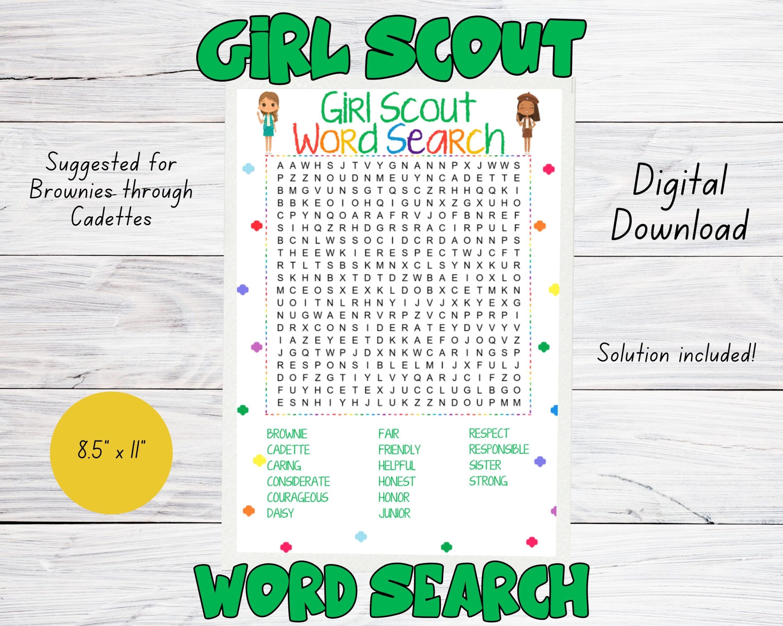 Cub Scout Word Search Printable