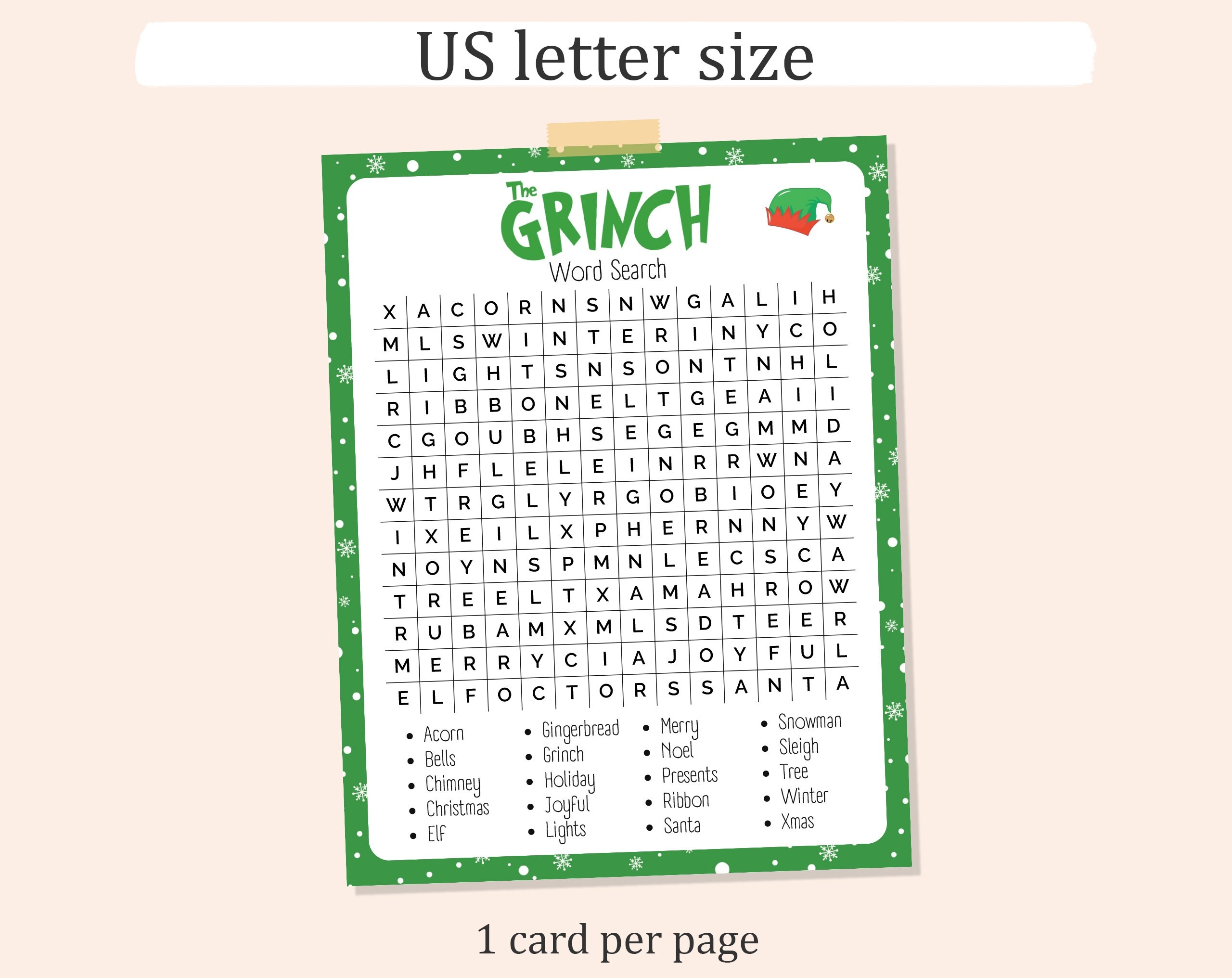 GRINCH WORD SEARCH Printable Christmas Word Search The Grinch Christmas Activity Xmas Word Search Fun Christmas Games Etsy Australia