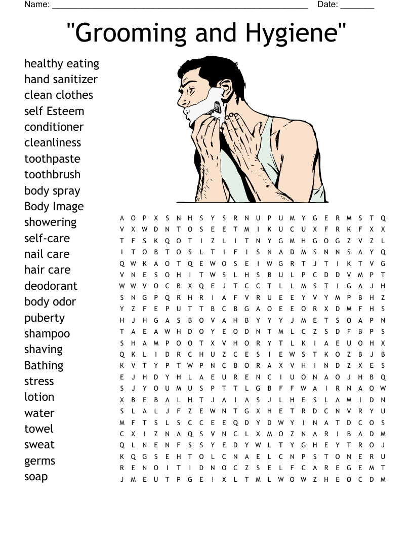 Hygiene Word Search Printable
