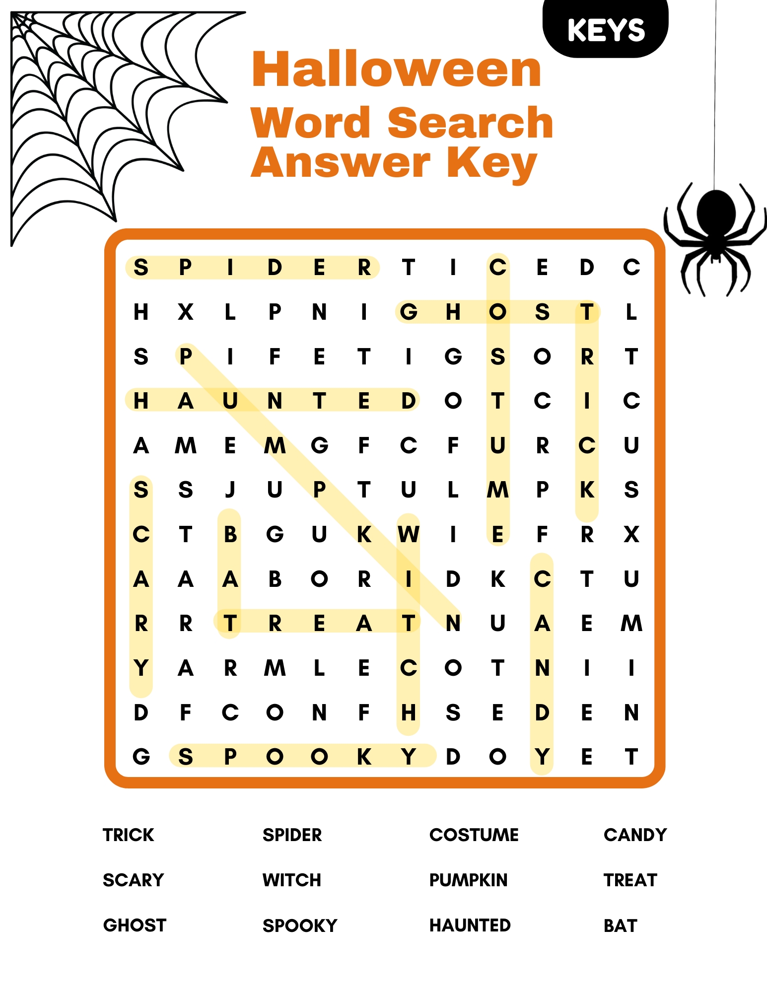 Free Halloween Printables Word Search
